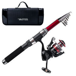 Goture | Goture Carbon Fiber Fishing Rod And Reel Combo with Bag Lightweight Telescopic Fishing Pole Spinning Reel Kit Travel Tackle