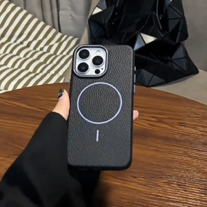 Tri-Town Luxury Leather  Magnetic Phone Case Compatible for IPhone 11 12 13 14 15 16 17 Pro Max XR XS MAX Wireless Charging Case Cover