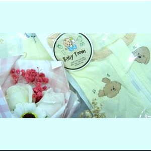 Nhộng chũn thun lạnh Baby Toom nhộng ngủ màu nâu kem họa tiết mẫu mới cho bé từ 0-6 tháng tuổi