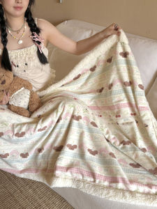 Warm Fleece Lamb Velvet Blanket Milk Velvet Fair Isle Pattern Couch Nap Cover Winter Season High Insulation Home Decor Blanket