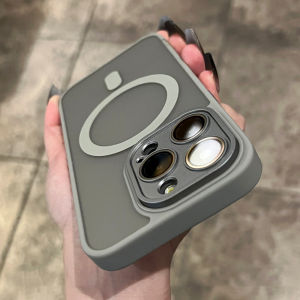Ốp Lưng iPhone Pro Max Mờ Mờ Trong Suốt Từ Tính Hỗ Trợ Sạc Không Dây Chống Sốc Chống Xước