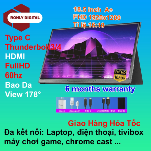 Màn Hình Di Động 18.5 inch 60hz tỉ lệ 16:10 Kết nối HDMI + Type C Vi Tính Mở Rộng Rời Phụ