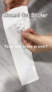 Slide To Open Cut Out Sticker For Glass or Door | Reverse or Normal Cut Mode | Vinyl Decal Sticker for Shop & Office