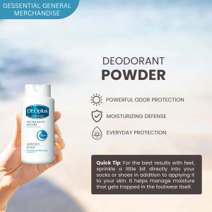 BUY 2 TAKE 1 Natural Deodorant Tawas Powder for Underarm and Foot 80g - Anti-Sweat Odor Protection