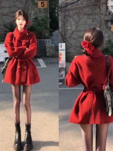 CHANGTONG | Red Spring Stylish Tailored Duster