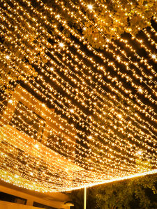 Outdoor Camping Atmosphere Decorative String Lights Flashing Colorful Stars Lighting up Trees And Streets for Festive Gifting