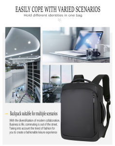 Mens Multifunctional Business Laptop Backpack USB Rechargeable Anti theft Waterproof wear-resistant Mens Backpack