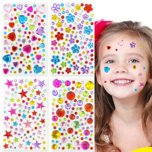 109-430+pcs Bling Gem Stickers Rhinestone Self Adhesive Jewel Sticker Children Kids Girl Craft Makeup DIY Eye Nail Assorted Size