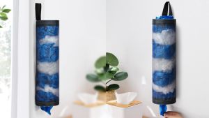 Kitchen Mesh Garbage Bag Organizer Dispenser Trash Bags Holder Trash Bag Storage Bag