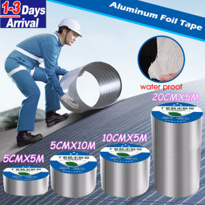 5/10M Aluminum Foil Butyl Waterproof Tape for Roof Leak Wall Crack Seal Tape Super Fix Wall Roof Pipe Repair Material Tape Leak Proof Repair Tape Roof Sealant