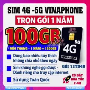 Sim 4G  5G Vinaphone Trọn gói 1 năm U1500(500gb/tháng x 12 tháng) 14big50y  12TD49(100gb/tháng x 12 tháng ) D500 .FREESHIP - CHƯA KÍCH HOẠT
