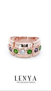 LENYA แหวนพลอยอเมทิสต์ เสริมความสงบใจ มีสติ มั่งคั่ง ขนาด 3 มิล ตัวเรือนเงินแท้925 ชุบพิงค์โกลด์