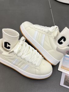 INS Style Summer Niche Style Casual Canvas Shoes Female Chic Hong Kong Style All-Matching Student Couple Sports Skateboard White Shoes