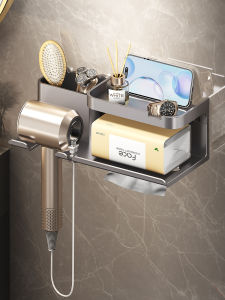 WEIMEIYUAN | Wall-mounted Storage Rack for Bathroom Hair Dryer Paper Towel Toothbrush Toothpaste Comb