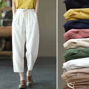 Fashionable High-Waist Carrot Pants Casual Crop Trousers Nine-Piece Length Thin Material Other Fiber 100% Womens Fashion