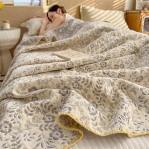 Thickened Three-Layer Pure Cotton Towel Blanket Sofa Cover Bedding Dormitory Home Use Full Cotton Gauze Double Bed Sheet