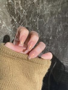 Handmade Phototherapy Wear Nail Sky Mirror Accessible Luxury Nude Color Aurora Powder Gradient Pure Desire Minimalist White Nail Stickers