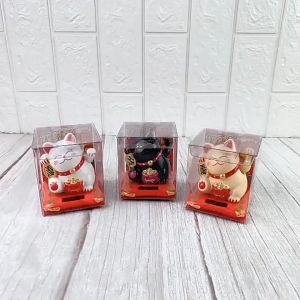 Tượng Mèo Thần Tài Vẫy Tay May Mắn Tích Hợp Năng Lượng Mặt Trời Trang Trí Bàn Làm ViệcBàn Học Hoặc Để Trên Ô Tô