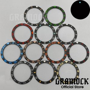 38mmx30.5mm Carbon Fibre Tilted Ceramic Bezel For Mod GMT/SUB Blue Luminous Bezel Fit GMT SKX007 SUB Watch Case Modified Parts