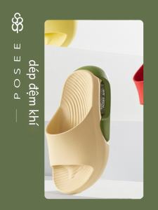 Posee Couples EVA Soft Bottom Fashionable Lightweight Anti-Slip Deodorant Heeled Air Cushion Slippers Indoor Outdoor Sandals