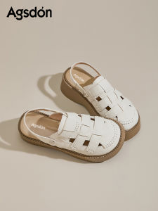Agsdon | Dép Sandal Nữ Mũi Kín Kiểu La Mã Hai Cách Mang