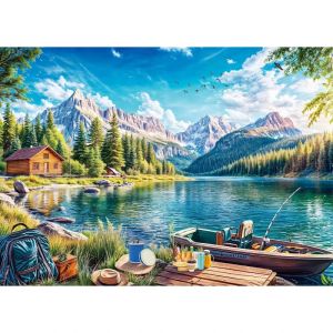 500/1000/1200/2000Pieces Holiday Outdoor Fishing Trip Jigsaw Puzzles for Adults Game Fun Landscape Puzzle Educational Toy