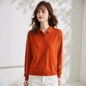 YAKUER | Fall New Thin Fine Knitted 100 Merino Wool Cardigan