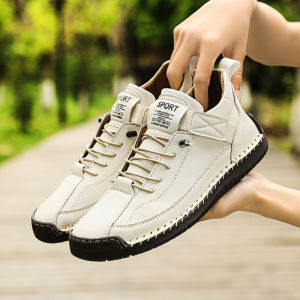 New Fashion Sneakers Handmade Leather Womens Shoes Mid-Top Women Casual Flats Shoes Slip on Loafers Zapatillas De Mujer