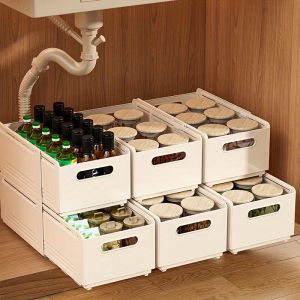 Versatile Expandable Storage Box - Retractable Plastic Organizer For Desk Kitchen Bedroom & Office Essentials