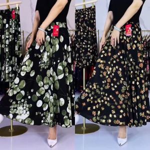กระโปรงทรงเอเอวสูง ผ้าไหมน้ำแข็ง ทรงหลวม ปักลายดอกไม้ กระโปรงทรงเอยาวปานกลาง กระโปรงทรงเอเอวสูง กระโปรงทรงเอเอวสูง