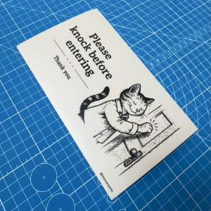 Please Knock Door Before Entering. Sila Ketuk Pintu Sebelum Masuk. 请敲门后再进来. Sticker Sign Signage. Special Cute Design.