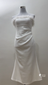 White Feather Tube Dress - Dress for Graduation Engagement Debut Wedding Guest Photoshoot