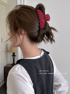 คลิปหมัดปลา Acetate Polka Dot ทรงเก๋ไก๋หรูหราสำหรับผู้หญิง รุ่นใหม่ปี 2025 คลิปหมัดปลาสุดเก๋ ชิ้นส่วนผม สไตล์เกาหลี