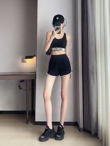 OCSHEAN  กางเกงขาสั้นสตรีแฟชั่นกับเอวยางยืดและปรับความคมชัด