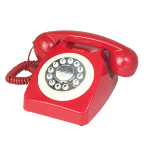 Corded Red Retro Telephone for Home Office Classic Old Fashion Landline Phone Wired Antique Decorative Desktop Phones