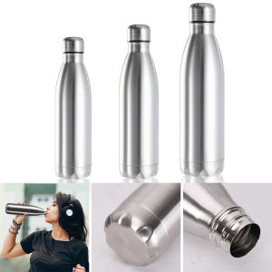 LO 500/750/1000ml Portable Outdoor Water Bottle Food Grade Stainless Steel Single Wall Leakproof Vacuum Cup Hot Cold Water Bottle