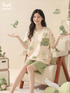 MiiOW | Padded Wearable Out Sleepwear Short Sleeve and Shorts Set
