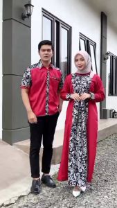 COUPLE GAMIS KELUARGA GAMIS MUSLIMAH DAN KEMEJA LENGAN PENDEK COUPLE GAMIS BATIK GAMIS BUSUI LIMITED EDITION BATIK PAYUNAN