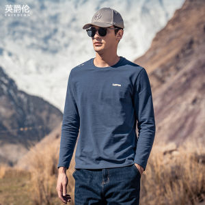 Enjeolon | Heavyweight Long-staple Cotton Letter Print Casual T-shirt