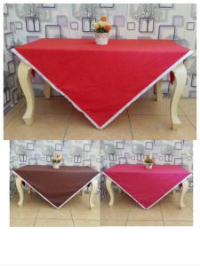 TAPLAK MEJA TAMU EMBOS RENDA UK 120*120 CM