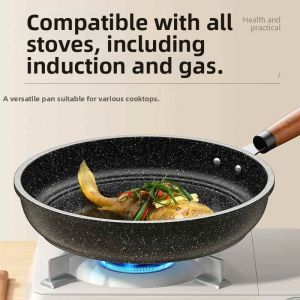 DIHUANTUO | Anti-Stick Non-Stick Flat Bottom Light Smoke Maifan Stone Dual Use Pan