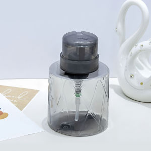 Black/Clear Refillable Lockable Nail Manicure Cleaner Makeup Remover Pump Dispenser Empty Press Bottle for Personal Use