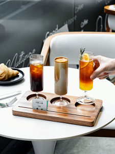 Low Footed Glass Coffee Cup High Borosilicate Cold Brew Latte Cup Ins Thin Stripe Design Specialty Beverage Glass Tokiiro