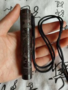 Ống Gỗ Đen Siêu Lớn Có Thể Mở Chống Thấm Nước Có Thể Treo Trang Sức Rỗng Trang Trí Nhà Thủ Công Nghệ Thuật Điêu Khắc Truyền Thống Trung Quốc