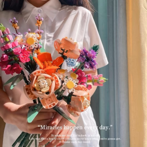 608PCS Orchid Building Blocks Set Bouquet Flower DIY Toys birthday Gift Decoration Valentines Gift For Girl friend Botanical Collection