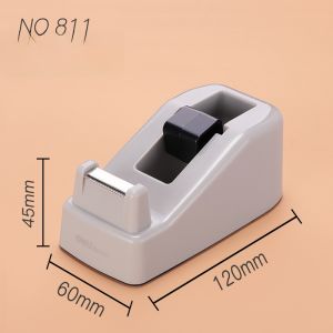 Deli Transparent Tape Cutter Small Cute Desk Top Stapler 810 Large Size Paper Machine Base Small Plastic Adhesive Tape