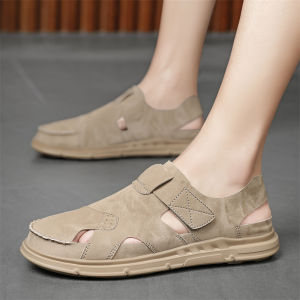 Mens Sandals Summer Outdoor Office Wear Slip-On Breathable Slip-On Beach Shoes Rubber Outsole Comfortable Casual Loafers