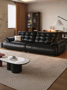 Black Retro New Straight Sofa