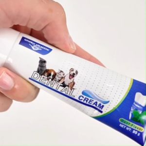 ชุดแปรงสีฟันสัตว์เลี้ยง🐱ชุดยาสีฟันหมาและแมว ยาสีฟันสัตว์เลี้ยง สำหรับสัตว์เลี้ยง90g รสเนื้อ  PET-SAIM B43