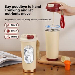 500ml Stainless Steel Coffee Milk Leak Proof Stir Cup Outdoor Office Business Portable Type-C Charge Automatic Self Stirring Mug